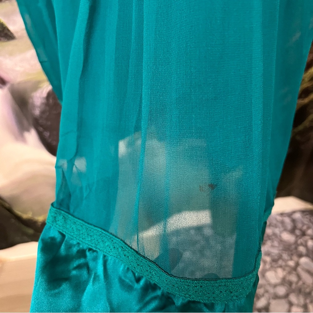 Silk Laundry by Design Teal Cocktail Dress Y2K size 10 blue green - Picture 10 of 13